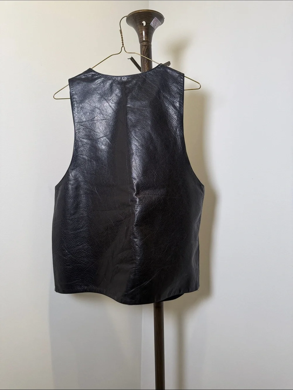 Vintage Black Leather Studded Frog Vest by Claudio G. Giannelli